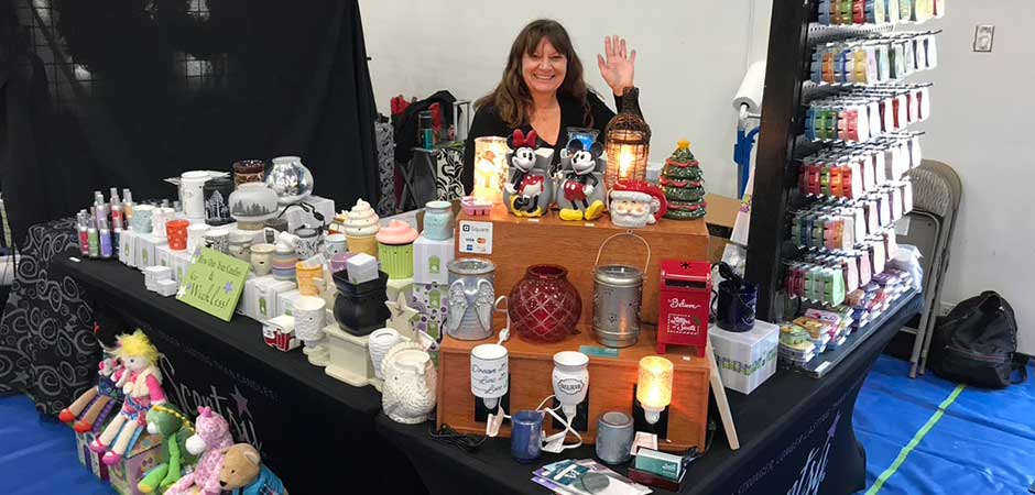 Mary Selling Scentsy at Boutique